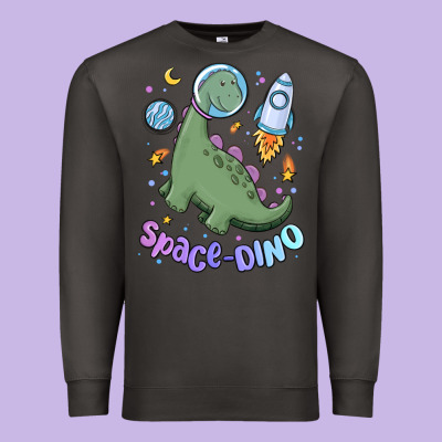 Space Dino Premium Sweatshirt Designed By Maliassmallbusiness