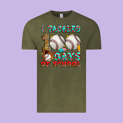 I Tackled 100 Days Of School Baseball Vintage Tee Designed By Zillion Design Studio