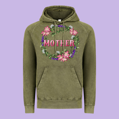 Vintage Hoodie mother with floral wreath