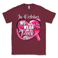 Burgundy in october we wear pink heart Classic Tee - JahusDesignShop