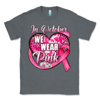 Charcoal Heather in october we wear pink heart Classic Tee - JahusDesignShop