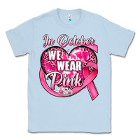 Dusty Blue in october we wear pink heart Classic Tee - JahusDesignShop