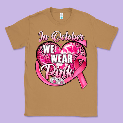 In October We Wear Pink Heart Classic Tee Designed By Jahusdesignshop