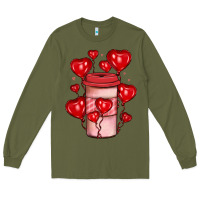 Army Green valentines day coffee Long Sleeve Tee - JahusDesignShop