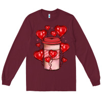 Burgundy valentines day coffee Long Sleeve Tee - JahusDesignShop