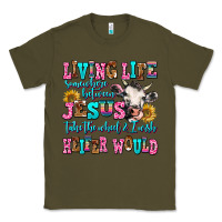 Army Green living life somewhere between jesus take the wheel Classic Tee - AdoDesignShop