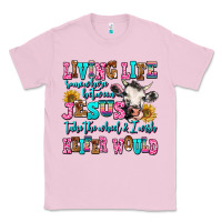 Bubblegum Pink living life somewhere between jesus take the wheel Classic Tee - AdoDesignShop