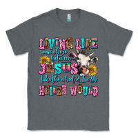 Charcoal Heather living life somewhere between jesus take the wheel Classic Tee - AdoDesignShop