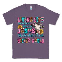 Lavender living life somewhere between jesus take the wheel Classic Tee - AdoDesignShop