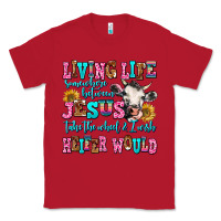 Red living life somewhere between jesus take the wheel Classic Tee - AdoDesignShop