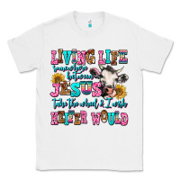 White living life somewhere between jesus take the wheel Classic Tee - AdoDesignShop