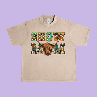 Show Mom Scottish Cattle Urban Heavy Tee Designed By Barkaloodesign
