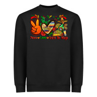 Black peace love cinco de mayo Heavyweight Sweatshirt - Zillion Design Studio