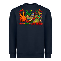 Navy peace love cinco de mayo Heavyweight Sweatshirt - Zillion Design Studio