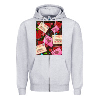 Heather Grey love letters with roses  air Zipper Hoodie - AdoDesignShop