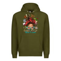 Army Green Camp Hair Dont Care Messy Bun Bbs Premium Hoodie - BundleAndBundleShop