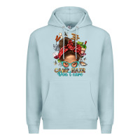 Blue Mist Camp Hair Dont Care Messy Bun Bbs Premium Hoodie - BundleAndBundleShop