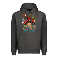 Charcoal Heather Camp Hair Dont Care Messy Bun Bbs Premium Hoodie - BundleAndBundleShop