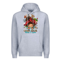 Heather Grey Camp Hair Dont Care Messy Bun Bbs Premium Hoodie - BundleAndBundleShop