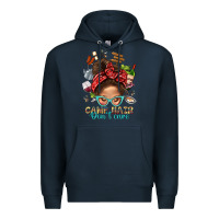 Navy Camp Hair Dont Care Messy Bun Bbs Premium Hoodie - BundleAndBundleShop