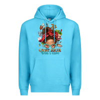 Ocean Blue Camp Hair Dont Care Messy Bun Bbs Premium Hoodie - BundleAndBundleShop