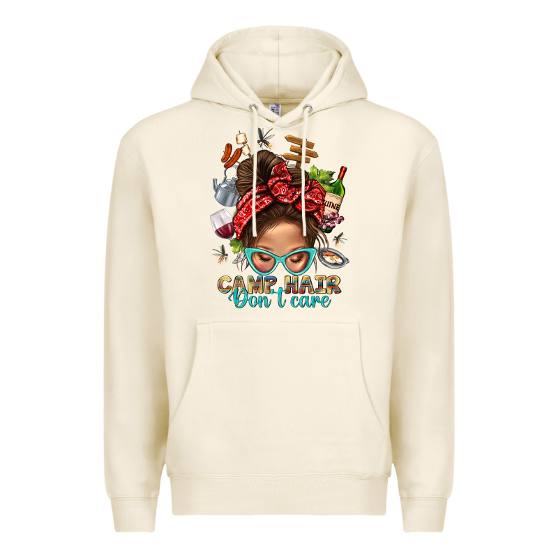 Camp Hair Dont Care Messy Bun Bbs Premium Hoodie by BundleAndBundleShop | Teevron