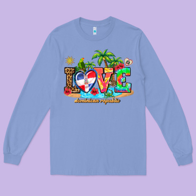 Love Dominican Republic Long Sleeve Tee Designed By Adodesignshop