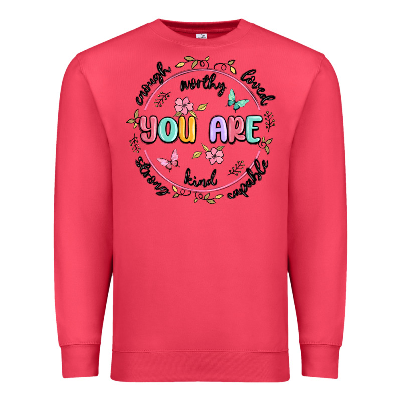 You Are Enough Premium Sweatshirt by MaliasSmallBusiness | Teevron