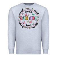 Heather Grey you are enough Premium Sweatshirt - MaliasSmallBusiness