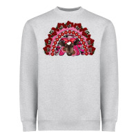 Heather Grey valentine's day baby cow rainbow Heavyweight Sweatshirt - RanaPortraitStore