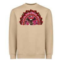 Valentine's Day Baby Cow Rainbow Heavyweight Sweatshirt | Teevron