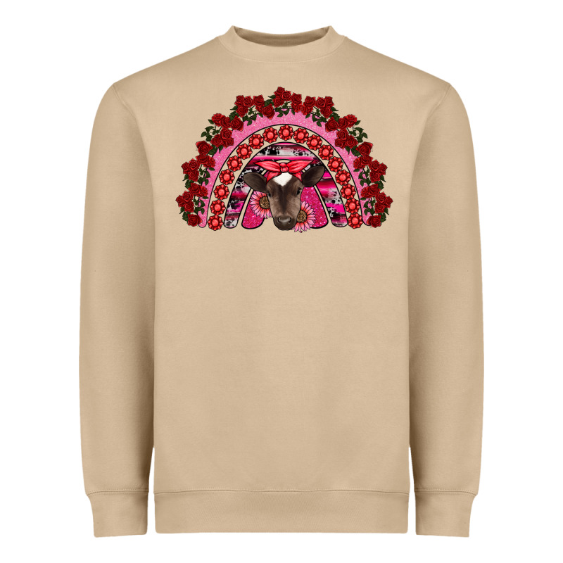 Valentine's Day Baby Cow Rainbow Heavyweight Sweatshirt by RanaPortraitStore | Teevron
