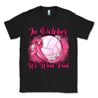 Black in october we wear pink breast cancer valleybal Classic Tee - JahusDesignShop