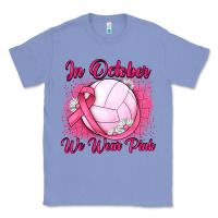 Colony Blue in october we wear pink breast cancer valleybal Classic Tee - JahusDesignShop