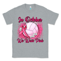Heather Grey in october we wear pink breast cancer valleybal Classic Tee - JahusDesignShop