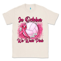 Natural in october we wear pink breast cancer valleybal Classic Tee - JahusDesignShop