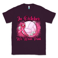 Plum in october we wear pink breast cancer valleybal Classic Tee - JahusDesignShop