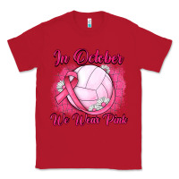 Red in october we wear pink breast cancer valleybal Classic Tee - JahusDesignShop
