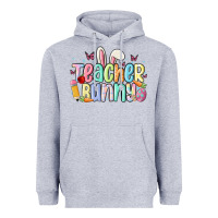 Heather Grey teacher bunny Heavyweight Hoodie - MaliasSmallBusiness