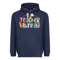 Navy teacher bunny Heavyweight Hoodie - MaliasSmallBusiness