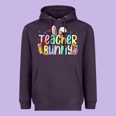 Teacher Bunny Heavyweight Hoodie Designed By Maliassmallbusiness