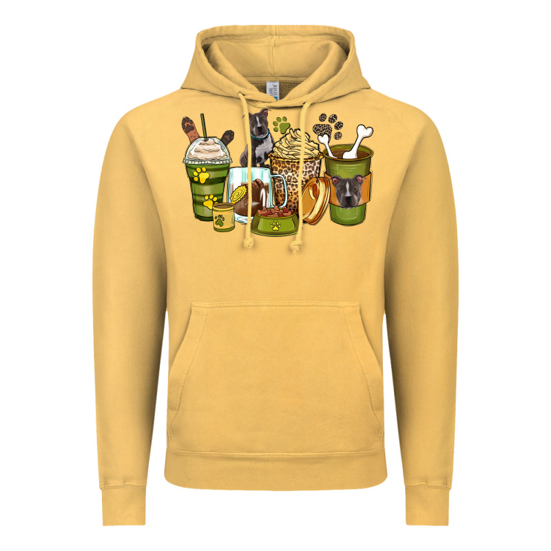 Pitbull Coffee Cups Vintage Hoodie by Zillion Design Studio | Teevron