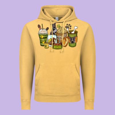 Pitbull Coffee Cups Vintage Hoodie Designed By Zillion Design Studio