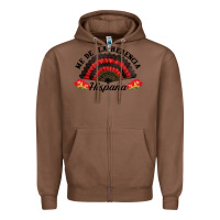 Chestnut me de la herencia hispana hand fan Zipper Hoodie - BundleAndBundleShop