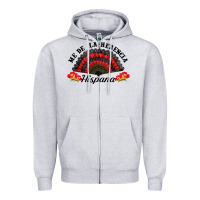 Heather Grey me de la herencia hispana hand fan Zipper Hoodie - BundleAndBundleShop