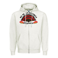 Oatmeal Heather me de la herencia hispana hand fan Zipper Hoodie - BundleAndBundleShop