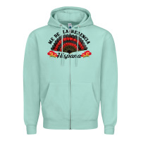Seafoam me de la herencia hispana hand fan Zipper Hoodie - BundleAndBundleShop