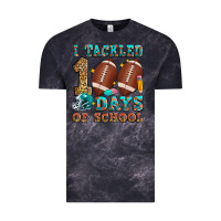 Cloud Black i tackled 100 days of school american football Vintage Tee - Zillion Design Studio