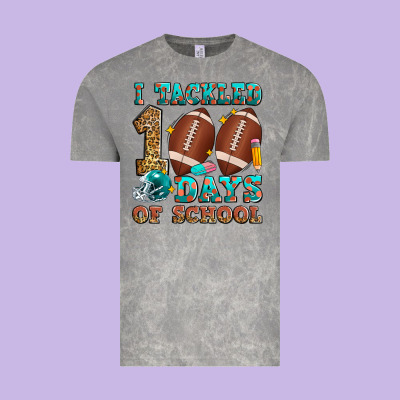 I Tackled 100 Days Of School American Football Vintage Tee Designed By Zillion Design Studio