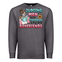 Charcoal Heather judging men by the standards of my book boyfriends Premium Sweatshirt - MaliasSmallBusiness